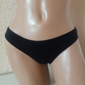 Жіночі бавовняні стрінги чорного кольору 2ХS, М. класичні. женские трусы 5428