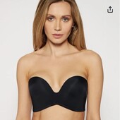 Гладкий чорний бюстгальтер із пушап 75g і труси