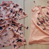 Комплект. нічна сорочка + халатик з поясом