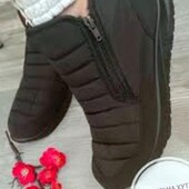 Женские зимние дутики ботинки меховые на двух молниях 41-26.5 см