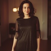 Святкова чорна сукня.Блискітки.36 р.