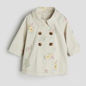 Стильний плащ тренч за вишивкою,12-18 місяців