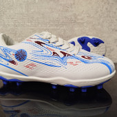 Футбольні бутси дитячі білі Ashiguli 33, 34, 36, 37, 38