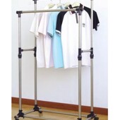 Вішалка на підлогу подвійна на коліщатках