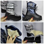 Зимові чоботи сапоги дутики зима дутіки дівчинка 33 34 35 36 38р 21,2см-24,5см