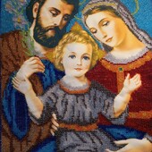 Ікона вишита чеським бісером Святе Сімейство