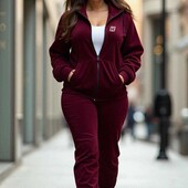 Костюм жіночий велюровий червоний