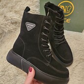 Хіт зими ,стильні зручні зимові черевики з натуральної замші утеплення хутром