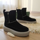 Хіт зими ,стильні зручні зимові черевикиз натуральної замші утеплення хутром