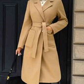 Пальто коричневе довге