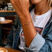 Браслет ланцюжок з кульками, медзолото