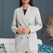 Сірий двухбортний блейзер р.м