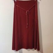 Оксамитова довга червона спідниця р.14