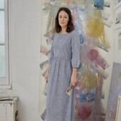 seasalt Cornwall бавовняна вільна сукня у клітинку р.16