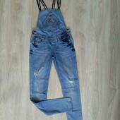 Woox стильный джинсовый летний комбинезон цвет светло/синий размер XS S