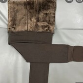 Теплі жіночі лосіни в коричневому кольорі.