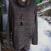 Люрексовая нарядная блуза-туника для пышненьких модниц.Новая!