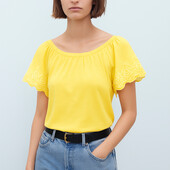 ♕ Красива стильна блуза з перфорованою вишивкою від Tchibo (Німеччина) розмір наш 44-46(36/38 євро)