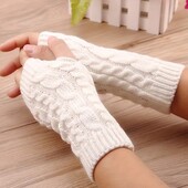 Мітенки рукавиці без пальців кольор білий