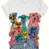 Футболка принт мультяшні собачки , размер xxl