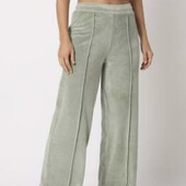 Жіночі широкі спортивні велюрові штани L мʼятного кольру