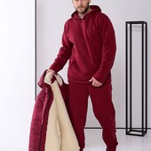 Чоловічий теплий костюм, комплект +куртка на овчині