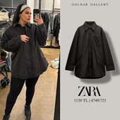 Утеплена куртка-сорочка з непромокаючої тканини оверсайз zara М-ХЛ