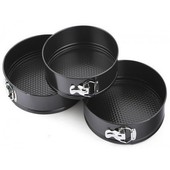 Акция! набор круглых форм. 3 штуки. антипригарное покрытие.диаметр 24, 26, 28 см