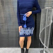 Чудова в'язана сукня з орнаментом. Розмір XS/XXl універсальний.