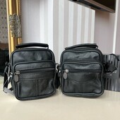 Натуральна шкіра сумка чоловіча поштальонка шкіряна на плече чорна