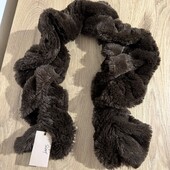 Плюшевий мягенький шарф/комірець - шоколад