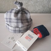 Шапочка демисезон и носочки для малыша, 38/40 и 40/42, original marines