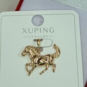 Символ 2026 года! Шикарный кулон лошадка. Позолота 585 пробы 18К.