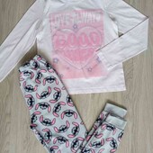 Primark брендовый пижамный комплект хлопок + флис на девочку рост 146/ 152 см