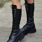 високі берци ботінки на тракторній підошві чоботи шкіряні 38 р