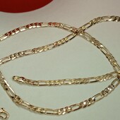 Шикарная цепочка 55 см, плетение картье. Позолота 585 пробы 18К.