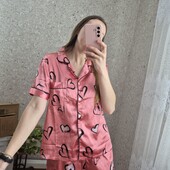 Атласна піжамка в серденька✨