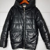 Куртка пуховик еко шкіра L-XL 46-48р.