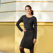 Esmara брендовое теплое вязаное платье цвет графит меланж размер евро 44/46