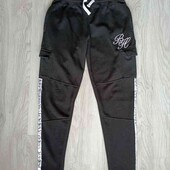 Beck & Hersay теплые штаны джоггеры/карго цвет черный размер S M