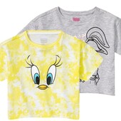 Футболка набір 2 шт. укорочені для дівчинки Disney Looney Tunes ,134/140