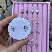 Срібні сережки з яскравою квіткою s925