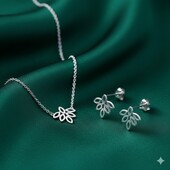 Срібний комплект Кольє і сережки 925 проби