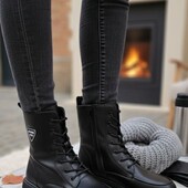 Хіт зими стильні зручні зимові черевики з натуральної шкіри