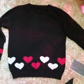 Жіночя кофта з сердечками S/M