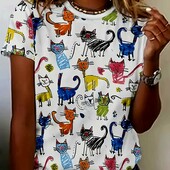 Футболка принт мультяшні котики , размер xxl