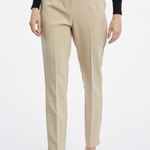 Базові бежеві брюки з завищеною талією, S