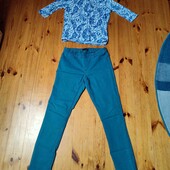 44-46р скіні бірюза і реглан білий з синім б.у.
