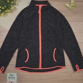 Підліткова тепла флісова кофта 13-14 років here&there спортивна на змійці з капюшоном для дівчинки