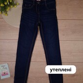 Дитячі утеплені стрейчові джинси 9-10 років alive з підкладкою штани для дівчинки стрейчеві